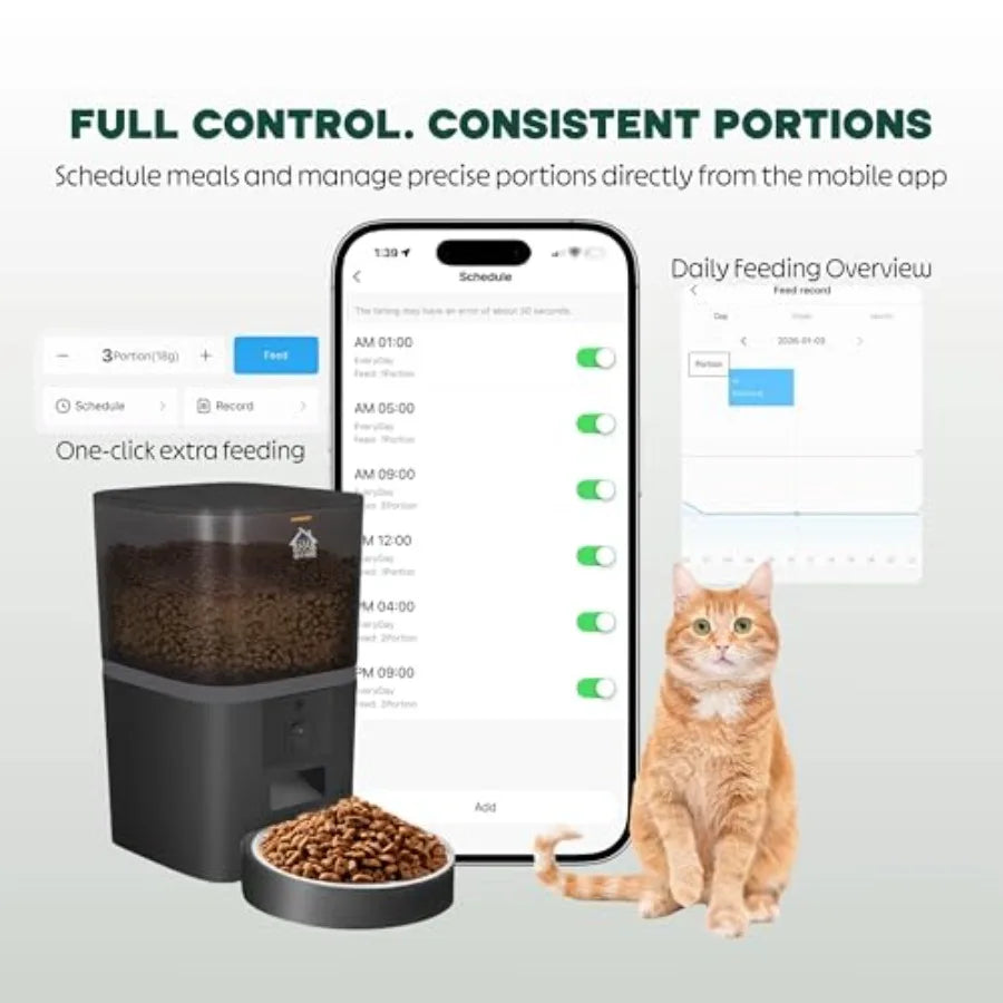 Automatic Smart Pet Feeder — WiFi App Control with HD Camera