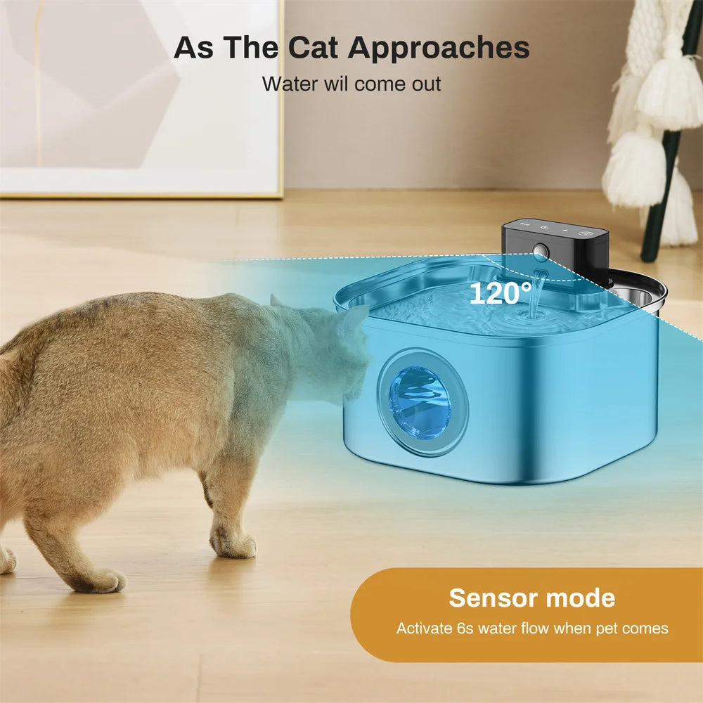 Stainless Steel Smart Pet Water Fountain — Ultra-Quiet Filter System