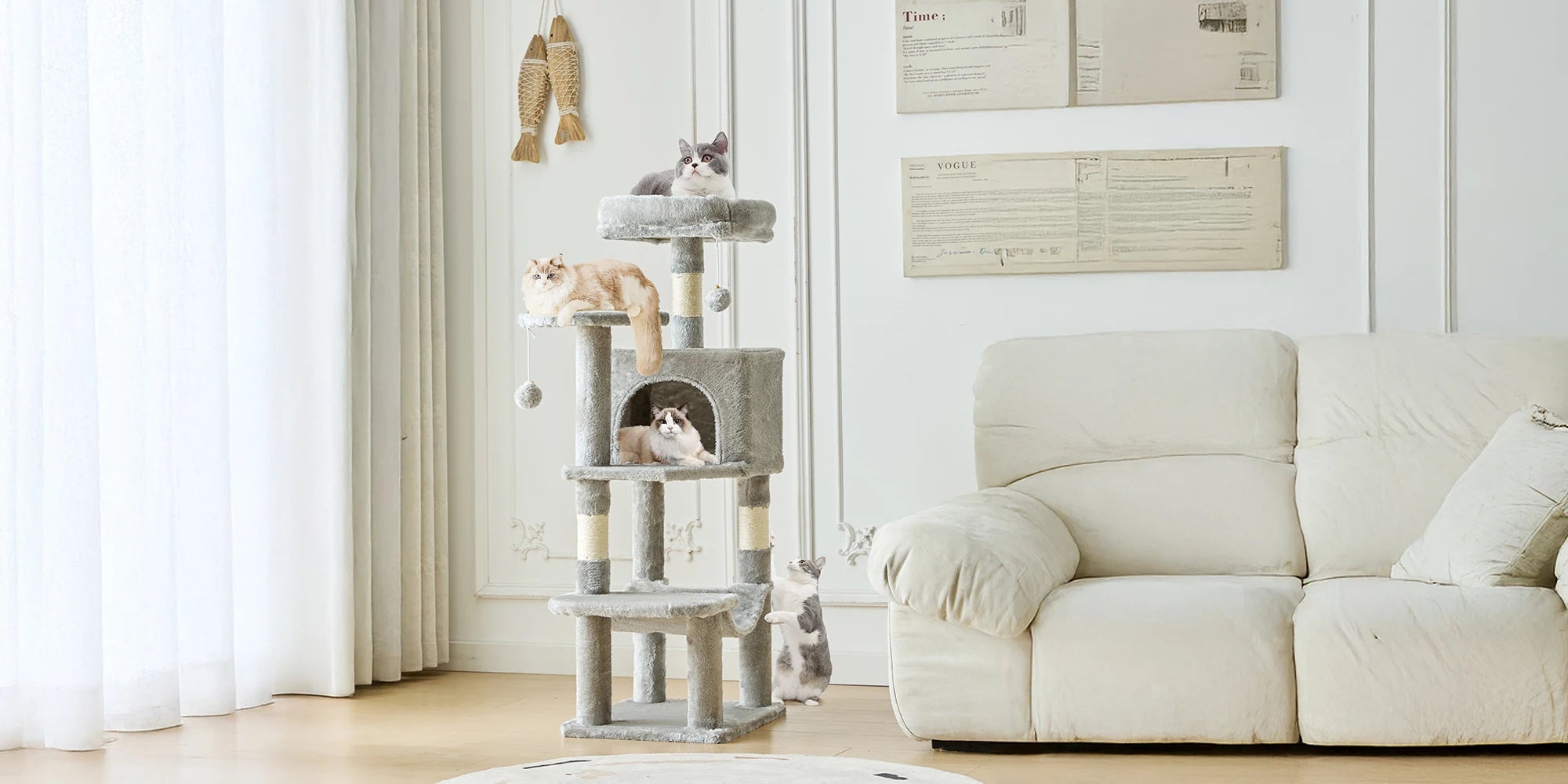Modern Luxury Cat Tree — Multi-Level Designer Climbing Tower