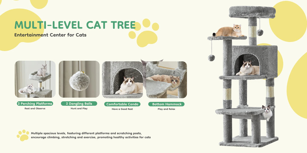 Modern Luxury Cat Tree — Multi-Level Designer Climbing Tower