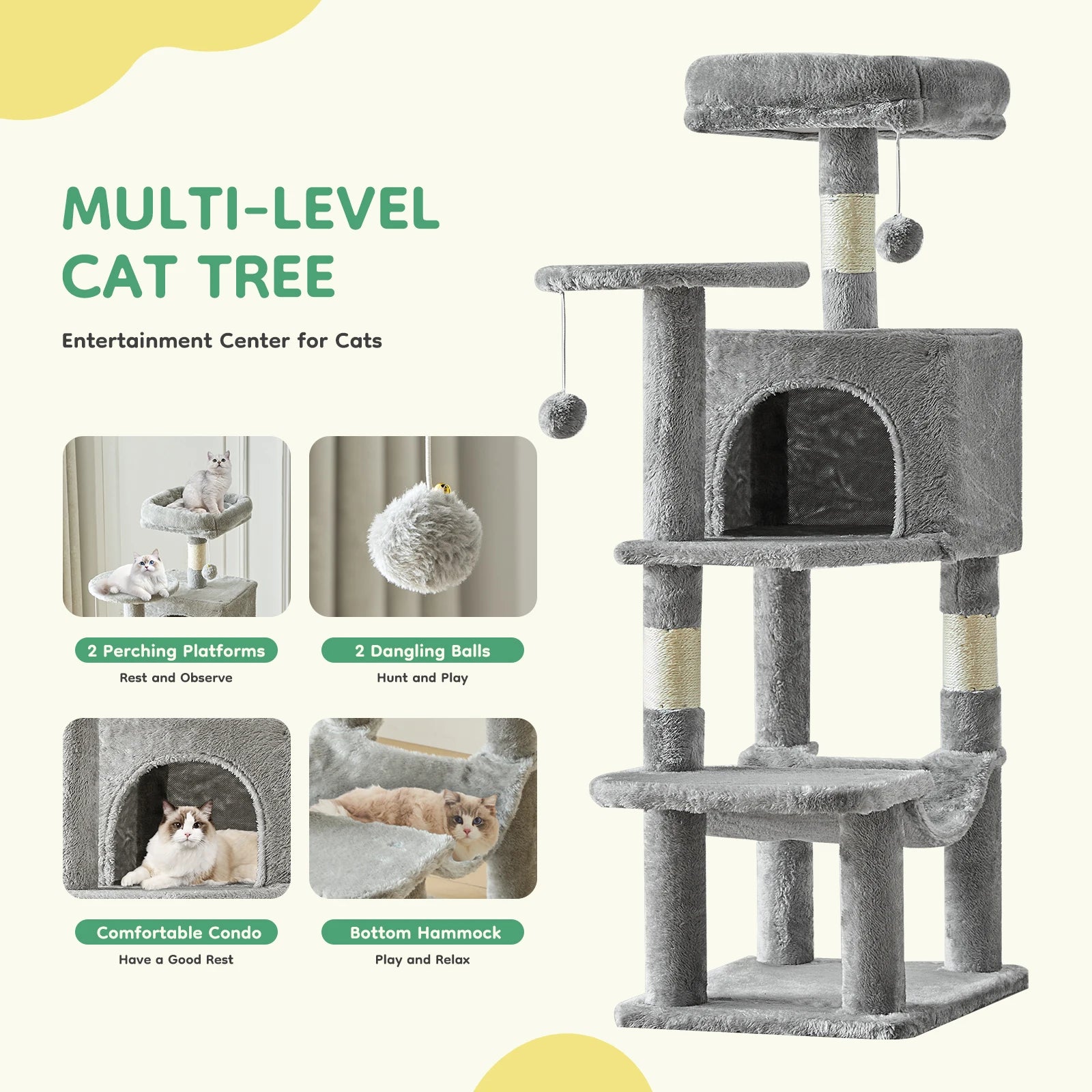 Modern Luxury Cat Tree — Multi-Level Designer Climbing Tower