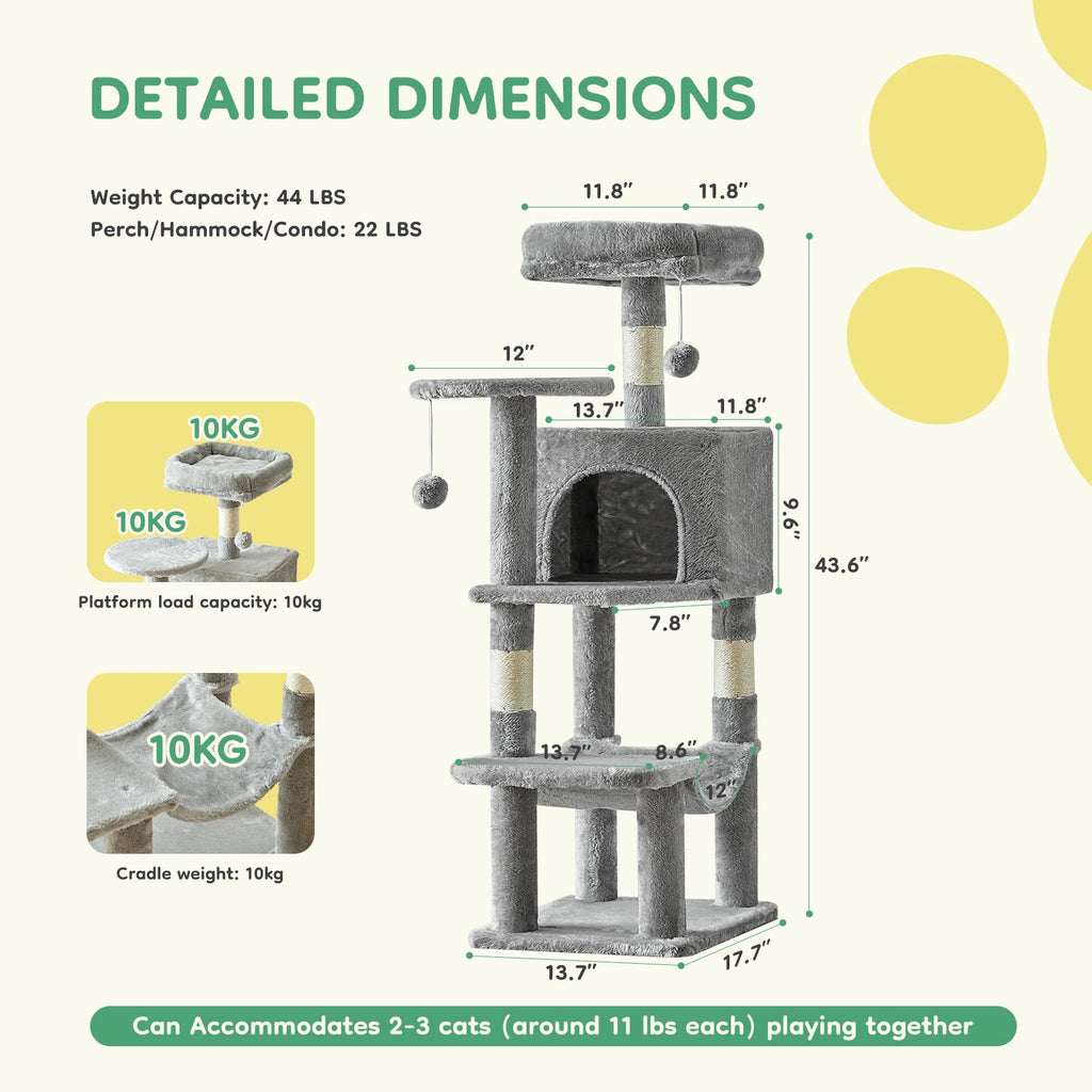 Modern Luxury Cat Tree — Multi-Level Designer Climbing Tower
